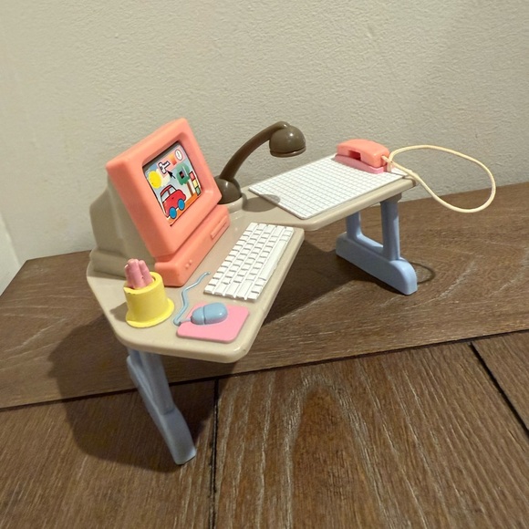 Fisher-Price Loving Family Dollhouse Office Computer Desk Vintage Rare 1997 - Picture 5 of 5